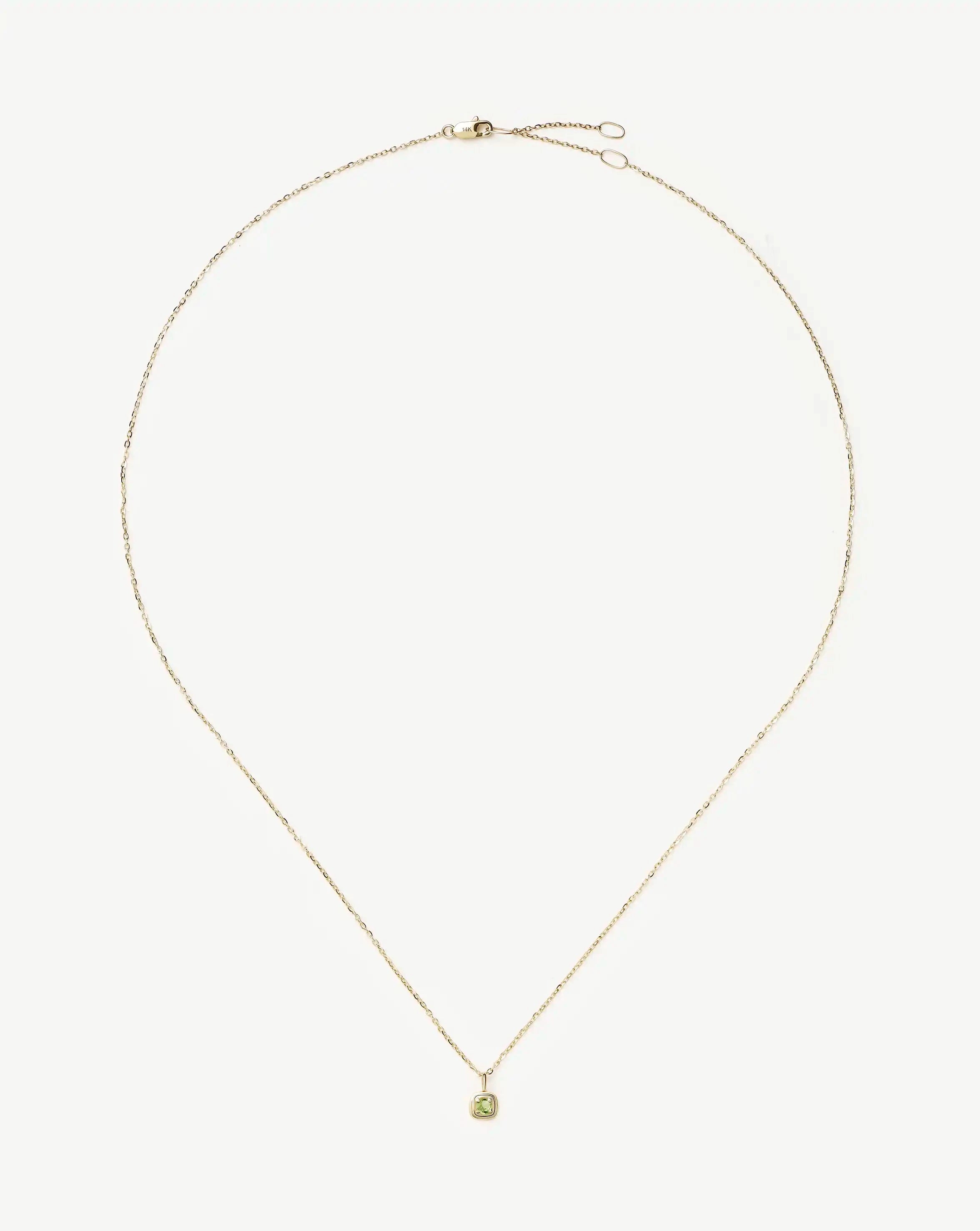 Fine August Birthstone Pendant Necklace | 14k Solid Gold/Peridot Necklace Missoma 