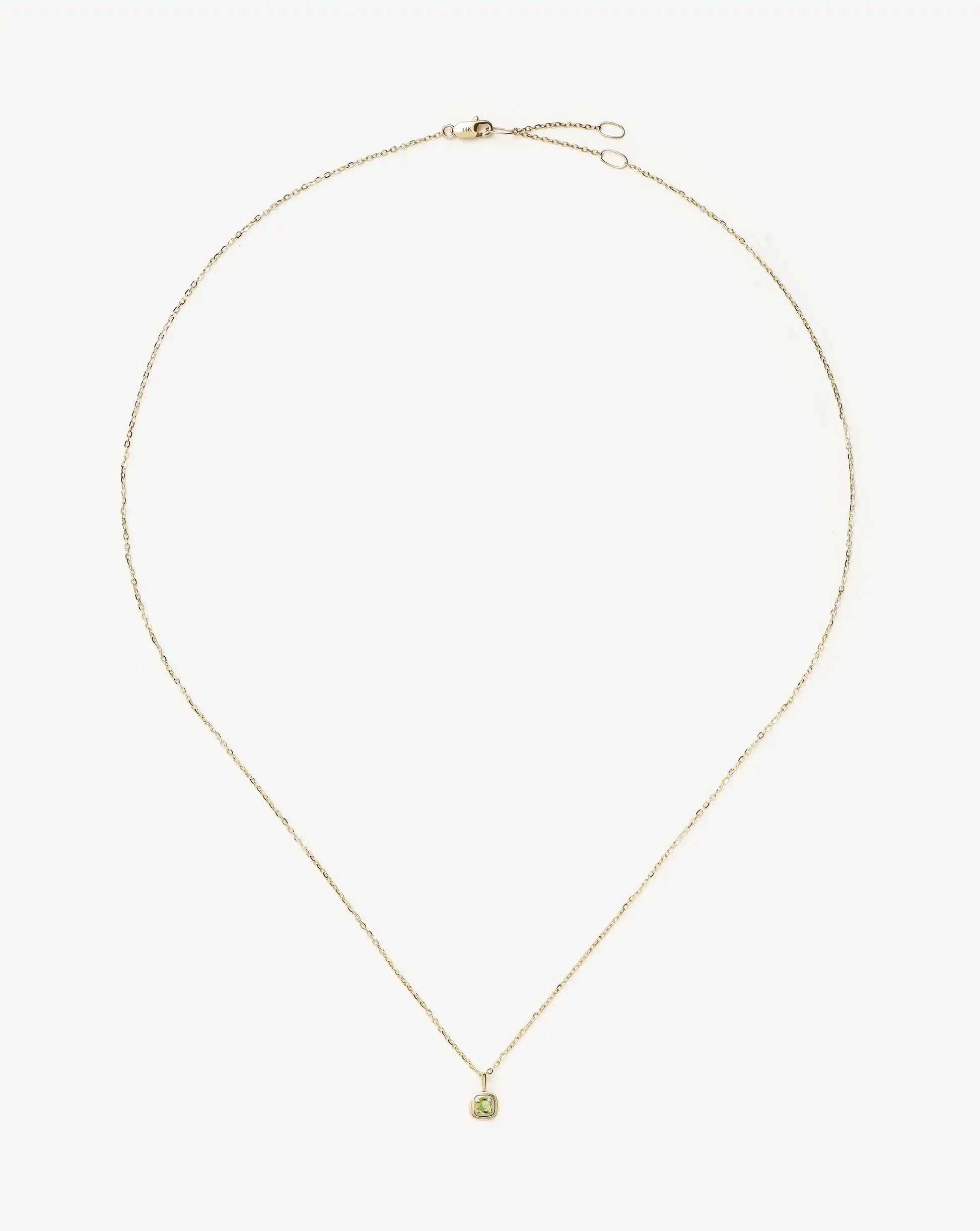 Fine August Birthstone Pendant Necklace | 14k Solid Gold/Peridot Necklace Missoma 