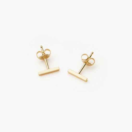 Fine Bar Stud Earrings | 14ct Solid Gold Earrings Missoma 