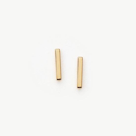 Fine Bar Stud Earrings | 14ct Solid Gold Earrings Missoma 