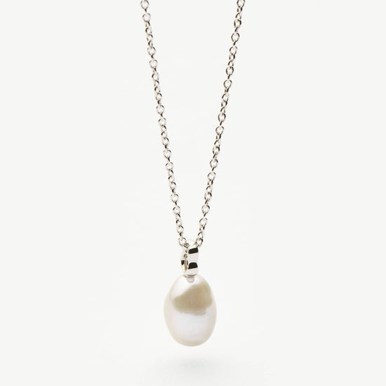 Fine Baroque Pearl Organic Pendant Necklace | 14k Solid White Gold/Pearl Necklaces Missoma 