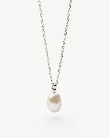 Fine Baroque Pearl Organic Pendant Necklace | 14k Solid White Gold/Pearl Necklaces Missoma 