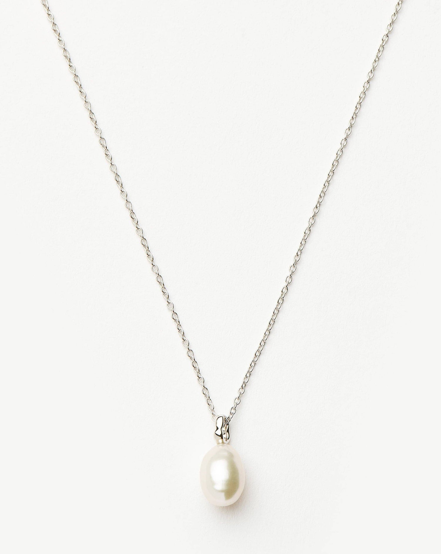 Fine Baroque Pearl Organic Pendant Necklace | 14k Solid White Gold/Pearl Necklaces Missoma 