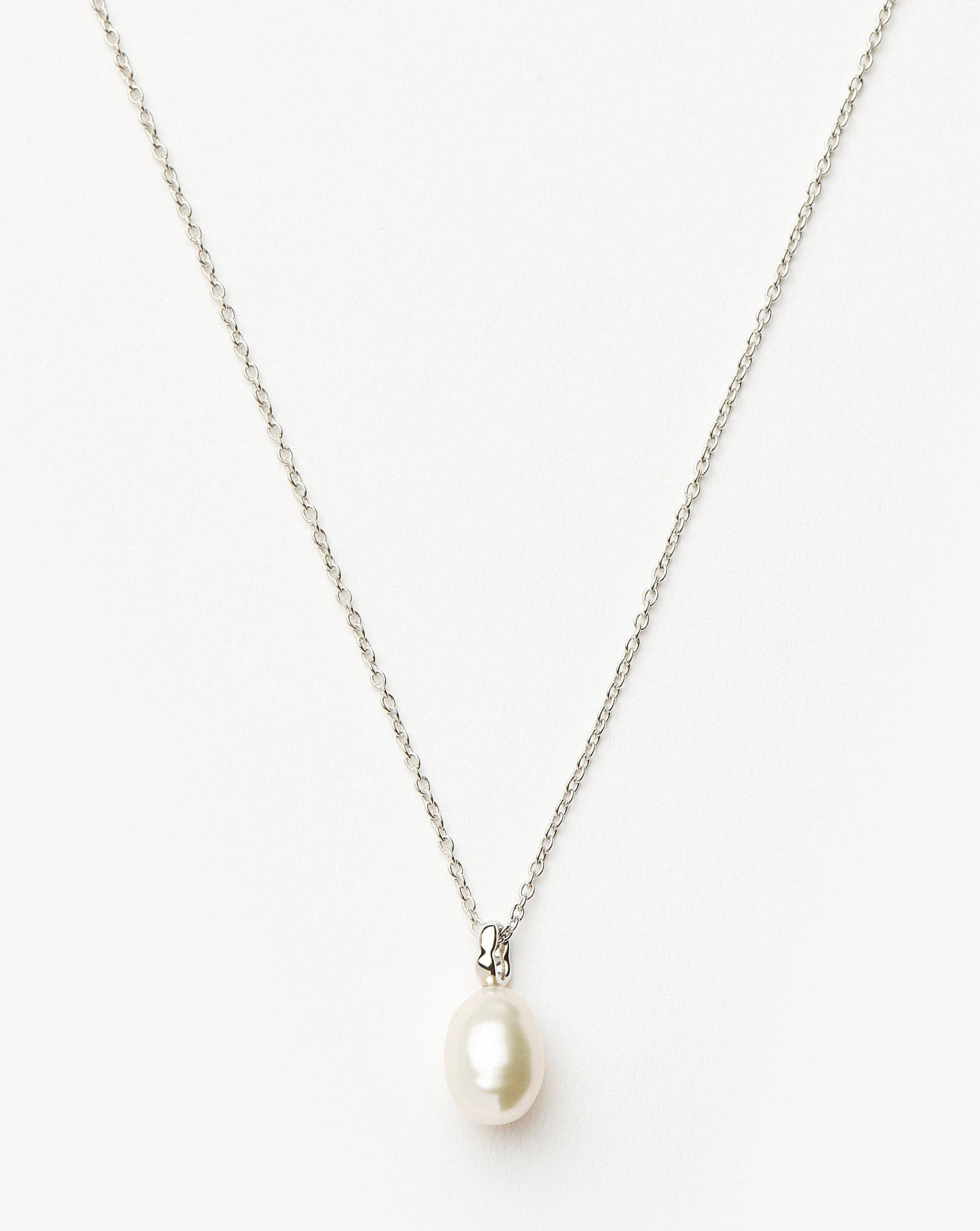 Fine Baroque Pearl Organic Pendant Necklace | 14k Solid White Gold/Pearl Necklaces Missoma 
