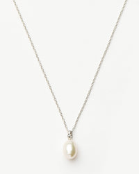 Fine Baroque Pearl Organic Pendant Necklace | 14k Solid White Gold/Pearl Necklaces Missoma 