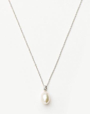 Fine Baroque Pearl Organic Pendant Necklace | 14k Solid White Gold/Pearl Necklaces Missoma 