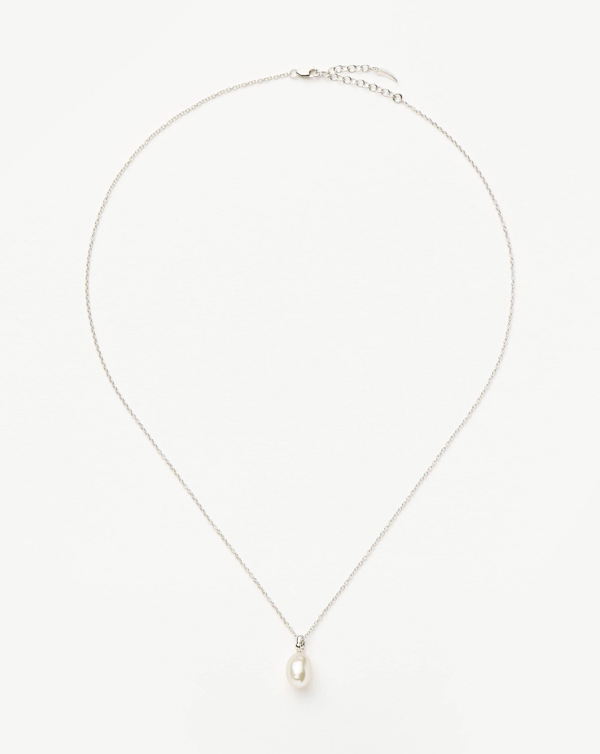 Fine Baroque Pearl Organic Pendant Necklace | 14k Solid White Gold/Pearl Necklaces Missoma 
