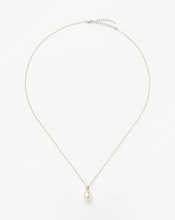 Fine Baroque Pearl Organic Pendant Necklace | 14k Solid White Gold/Pearl Necklaces Missoma 
