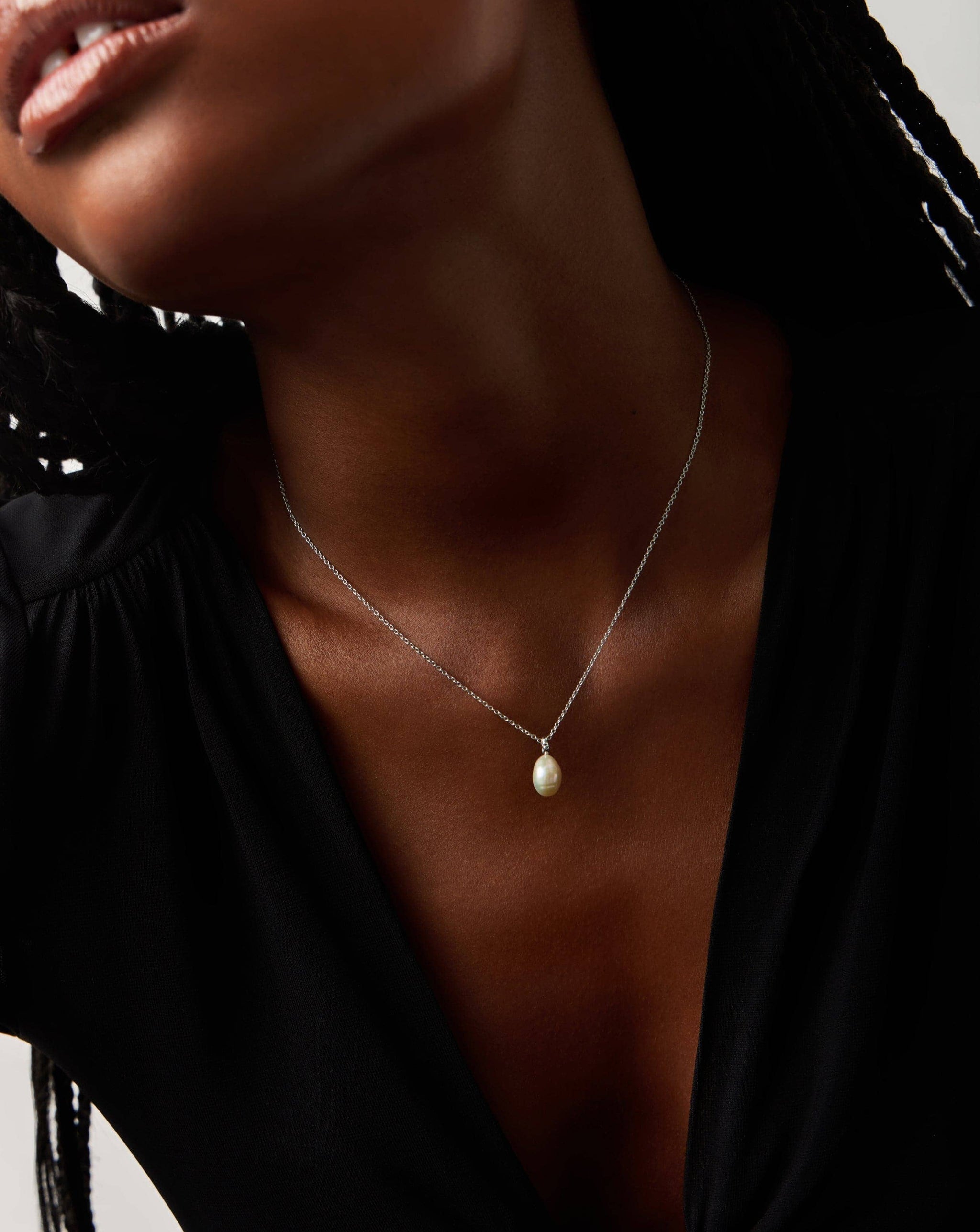 Fine Baroque Pearl Organic Pendant Necklace | 14k Solid White Gold/Pearl Necklaces Missoma 