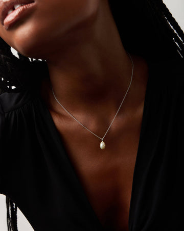 Fine Baroque Pearl Organic Pendant Necklace | 14k Solid White Gold/Pearl Necklaces Missoma 