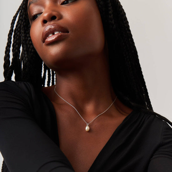 Fine Baroque Pearl Organic Pendant Necklace | 14k Solid White Gold/Pearl Necklaces Missoma 