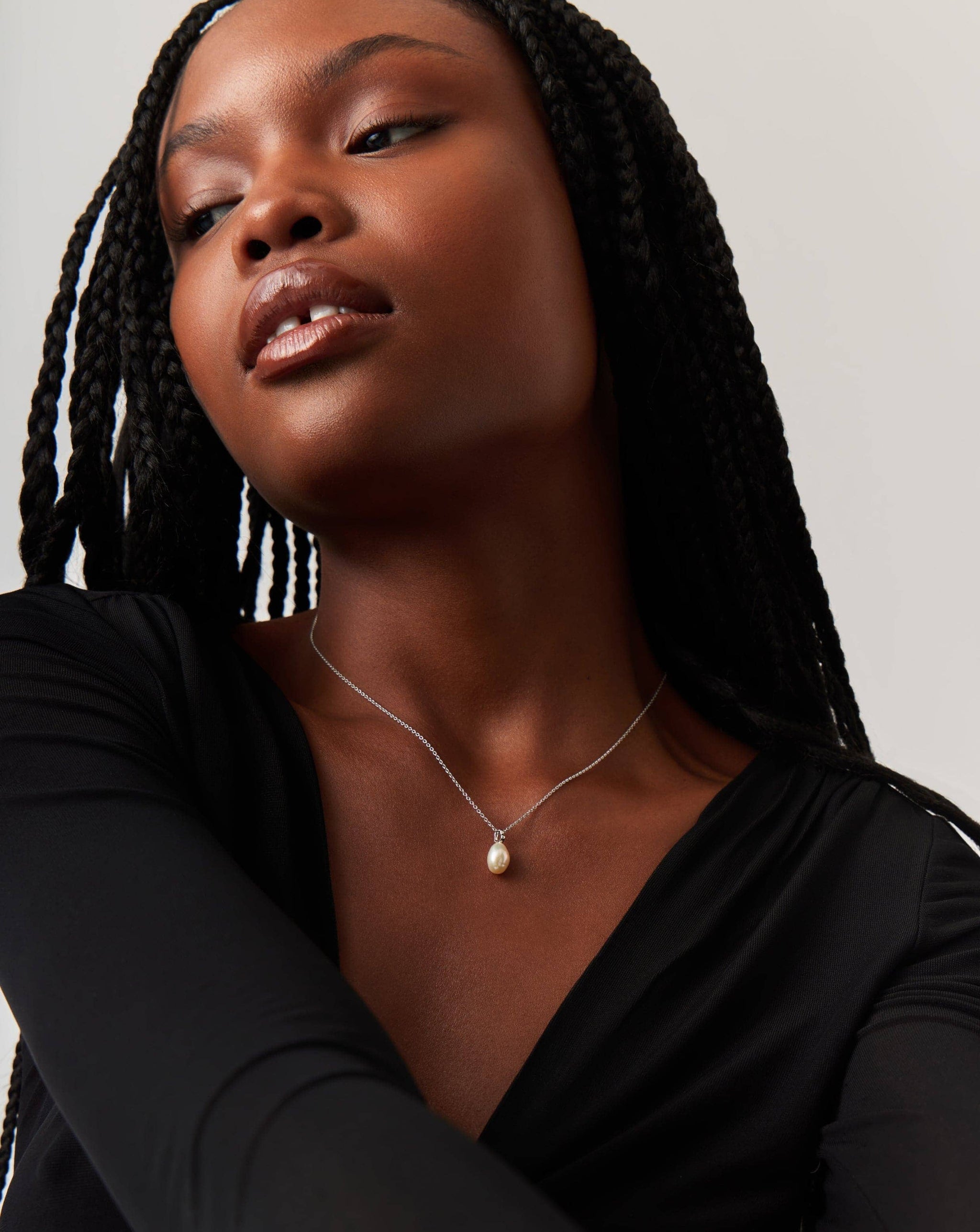 Fine Baroque Pearl Organic Pendant Necklace | 14k Solid White Gold/Pearl Necklaces Missoma 