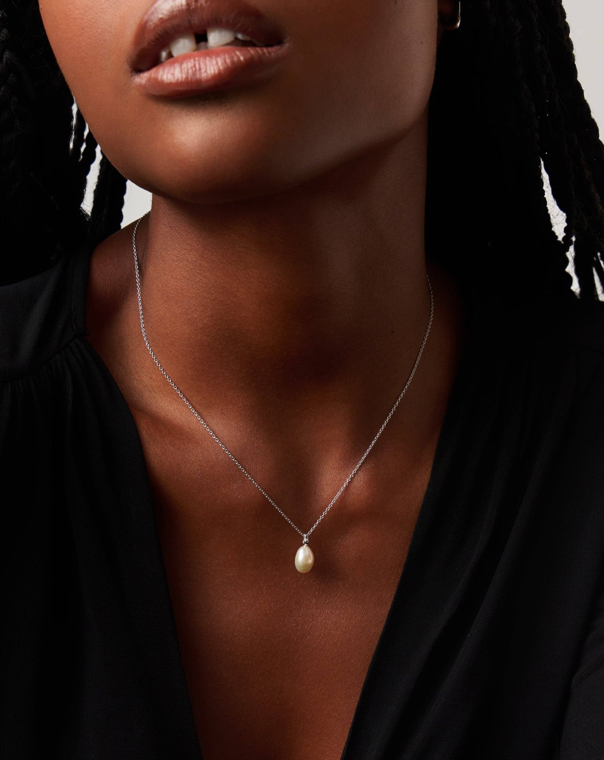 Fine Baroque Pearl Organic Pendant Necklace | 14k Solid White Gold/Pearl Necklaces Missoma 