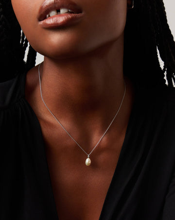 Fine Baroque Pearl Organic Pendant Necklace | 14k Solid White Gold/Pearl Necklaces Missoma 