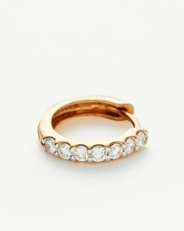 Fine Classic Diamond Single Huggie | 14k Solid Gold Earrings Missoma 