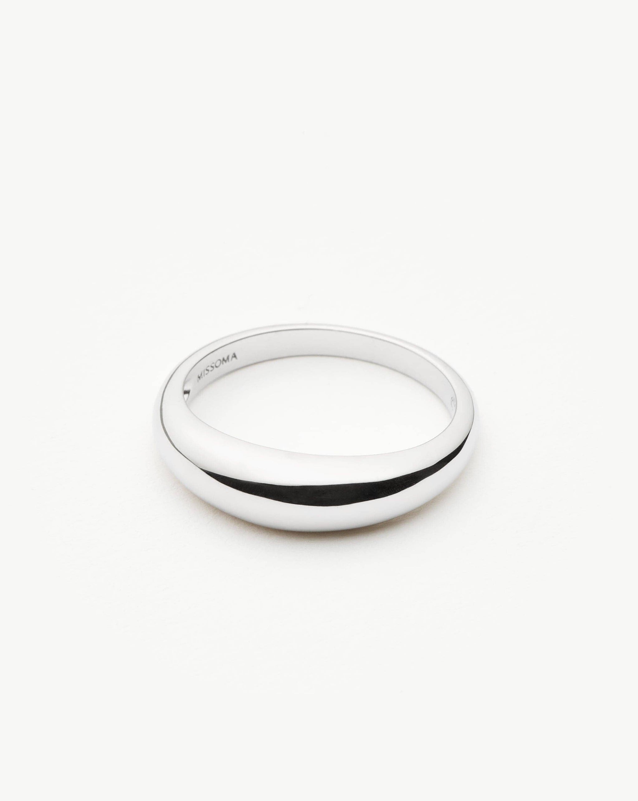 Fine Classic Dome Ring | 14k Solid White Gold Rings Missoma 