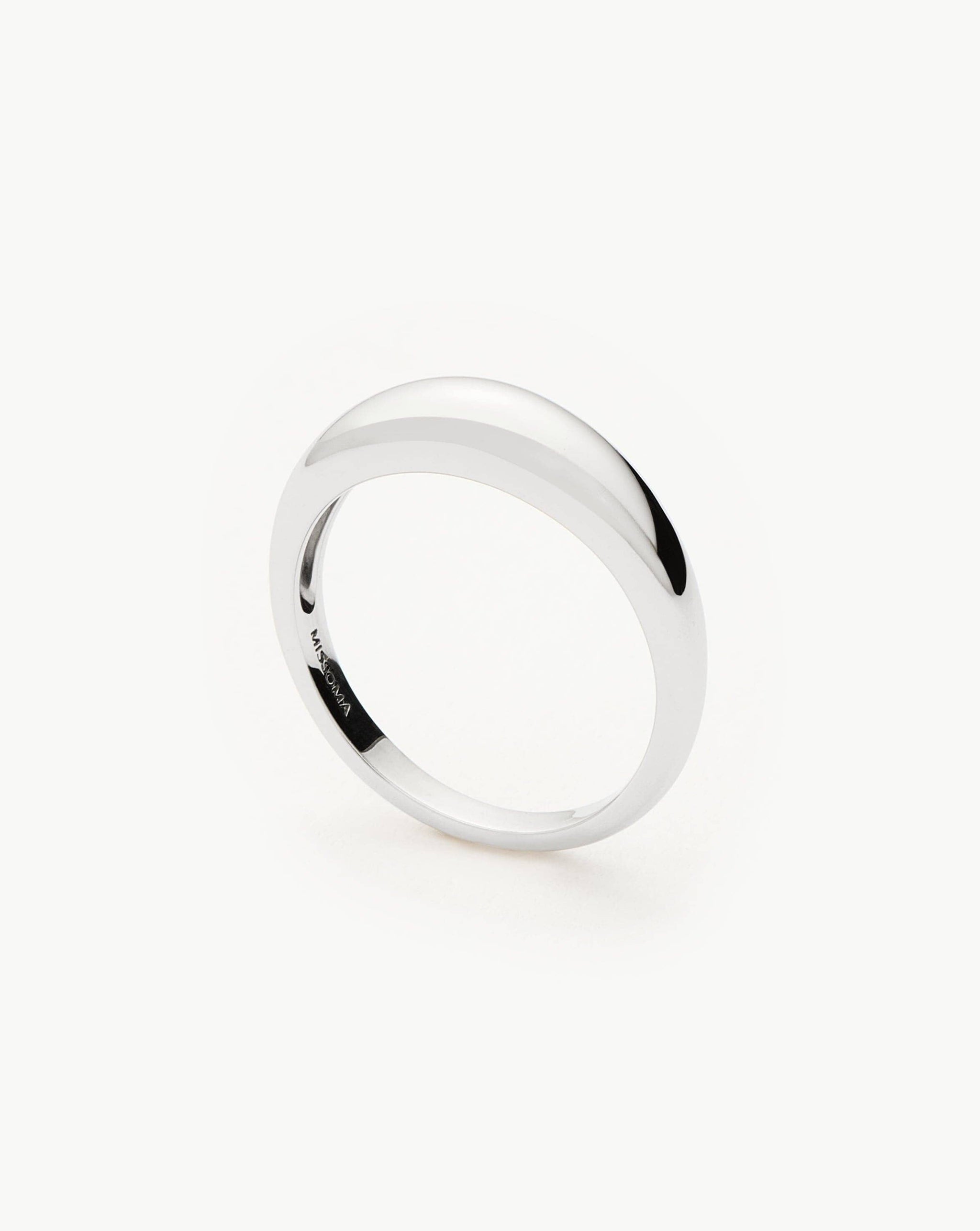 Fine Classic Dome Ring | 14k Solid White Gold Rings Missoma 