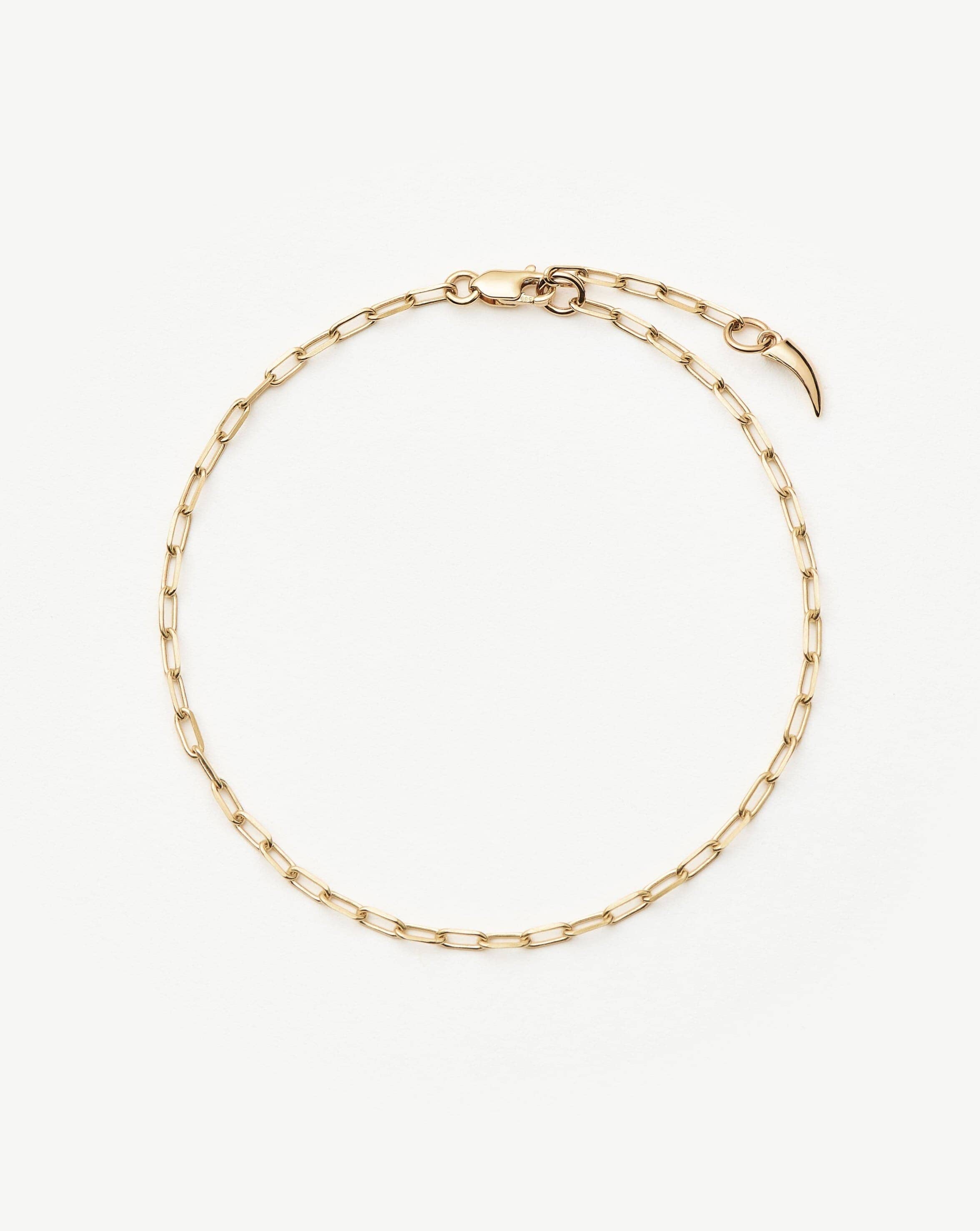 Fine Classic Paperclip Chain Bracelet | 14k Solid Gold Bracelets Missoma 