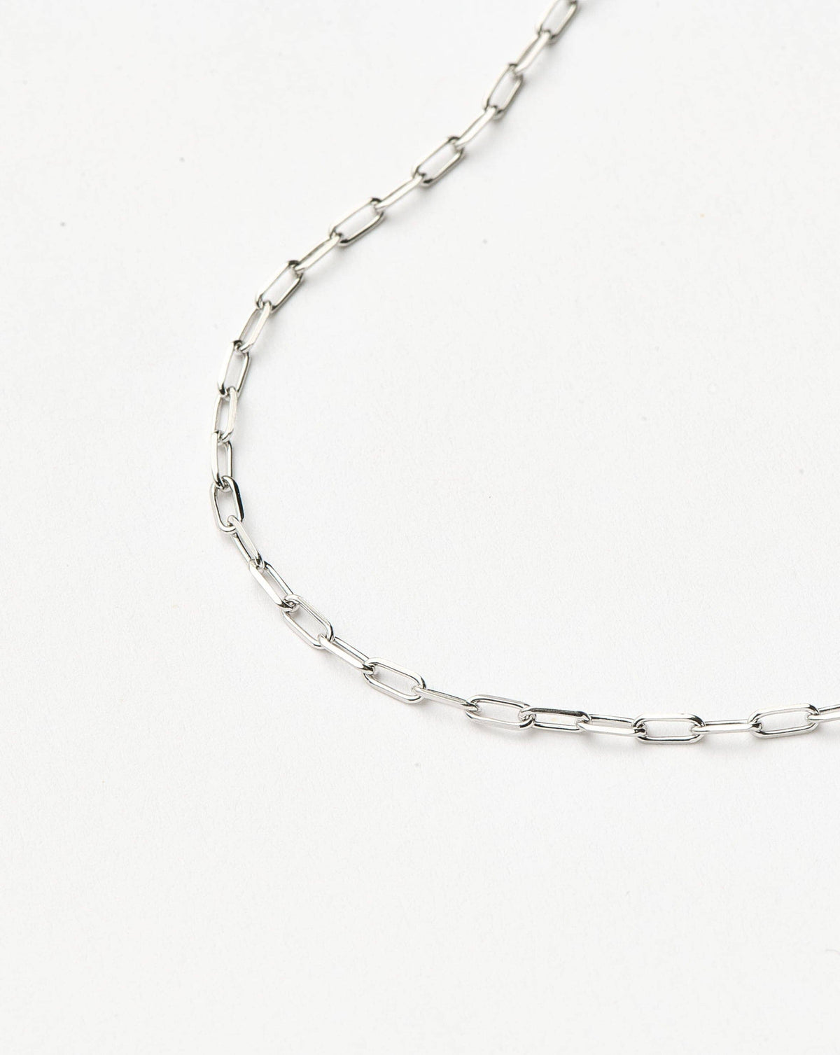 Fine Classic Paperclip Chain Bracelet | 14k Solid White Gold Bracelets Missoma 