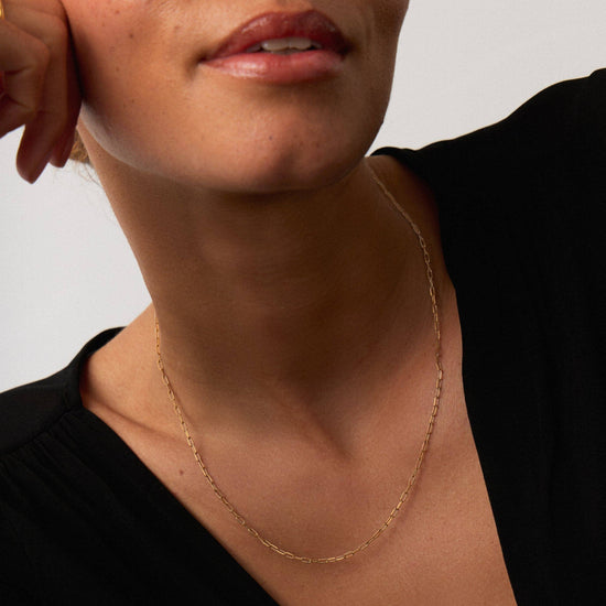 Fine Classic Paperclip Chain Necklace | 14k Solid Gold Necklaces Missoma 