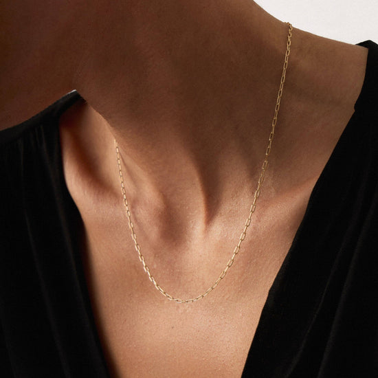 Fine Classic Paperclip Chain Necklace | 14k Solid Gold Necklaces Missoma 