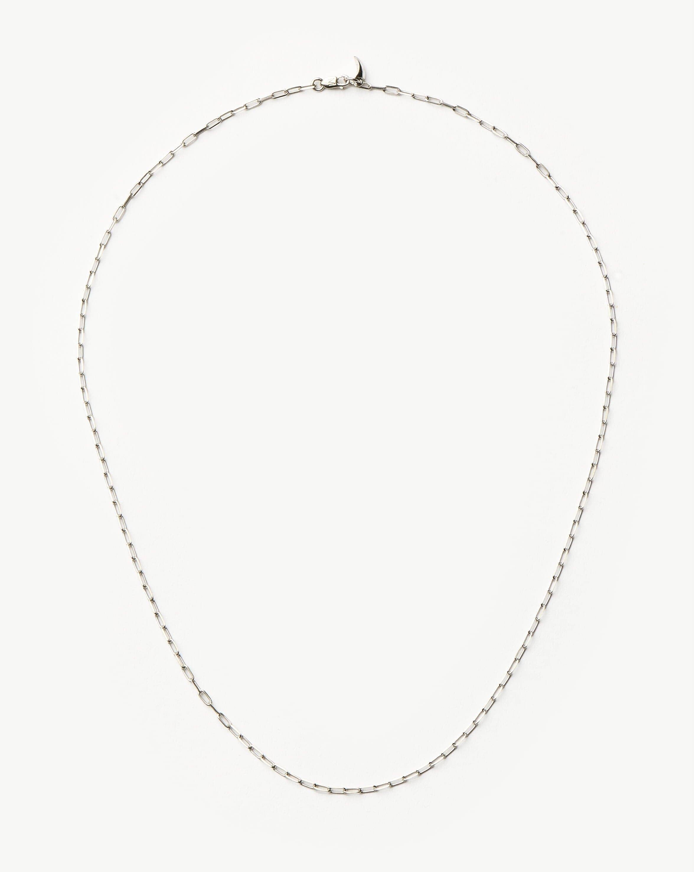 Fine Classic Paperclip Chain Necklace | 14k Solid White Gold Necklaces Missoma 