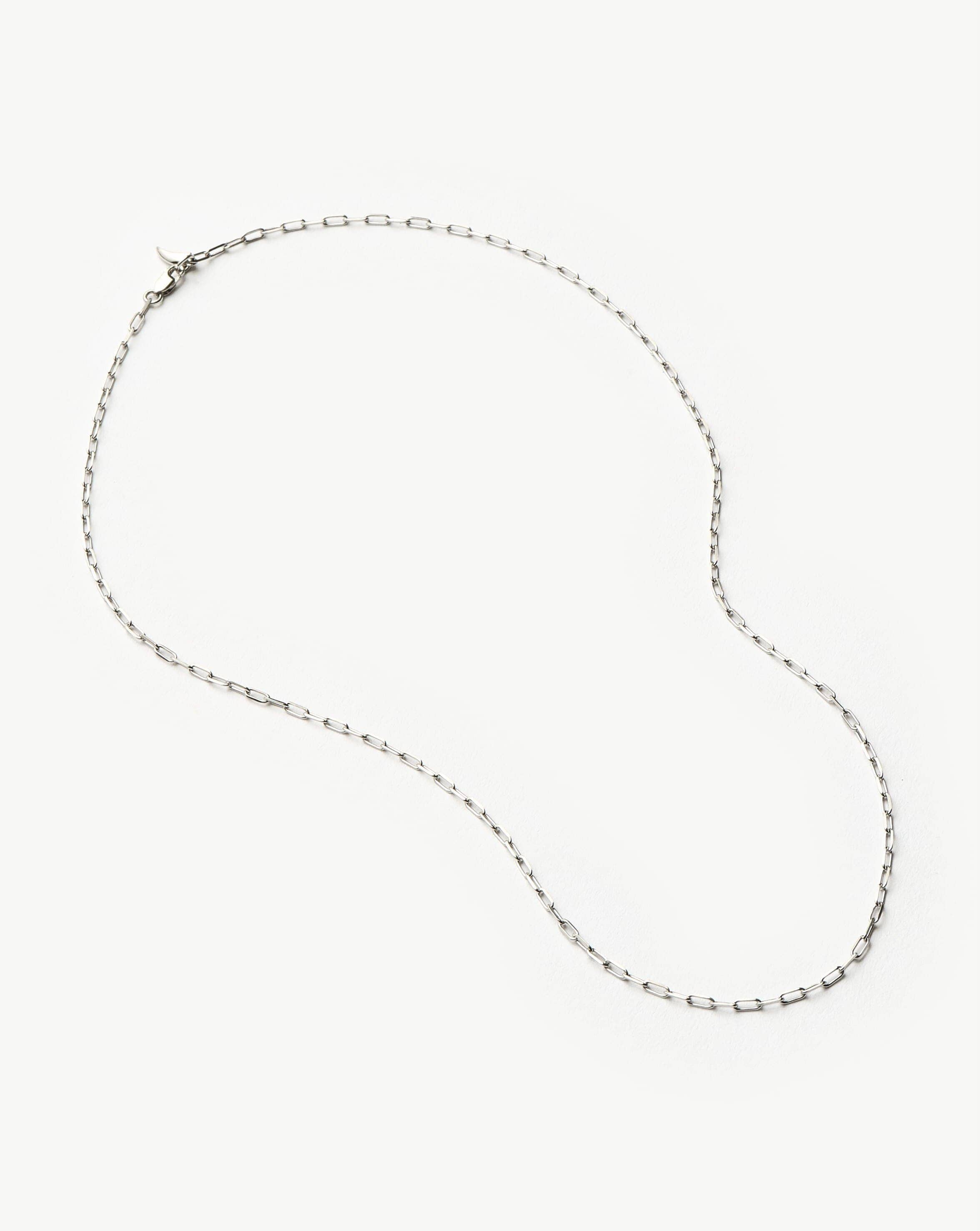 Fine Classic Paperclip Chain Necklace | 14k Solid White Gold Necklaces Missoma 