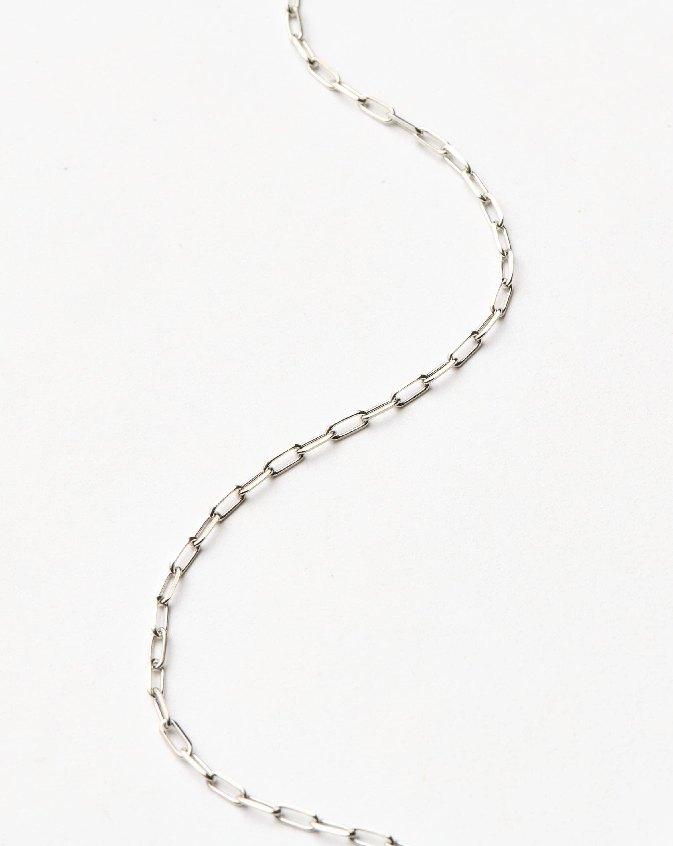 Fine Classic Paperclip Chain Necklace | 14k Solid White Gold Necklaces Missoma 