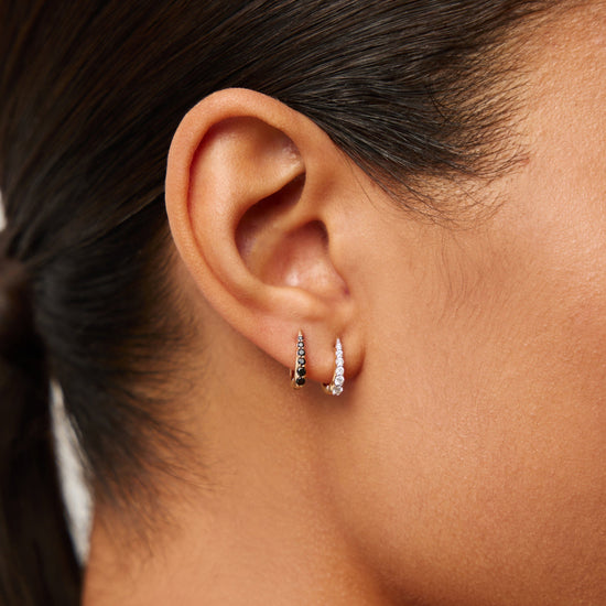 Fine Claw Huggies | 14k Solid Gold/Black Diamond Earrings Missoma 