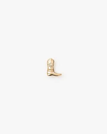 Fine Cowboy Boot Single Stud Earring | 14k Solid Gold/Diamond Earrings Missoma 