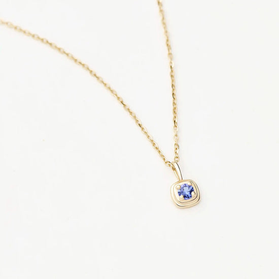 Fine December Birthstone Pendant Necklace | 14k Solid Gold/Tanzanite Necklace Missoma 