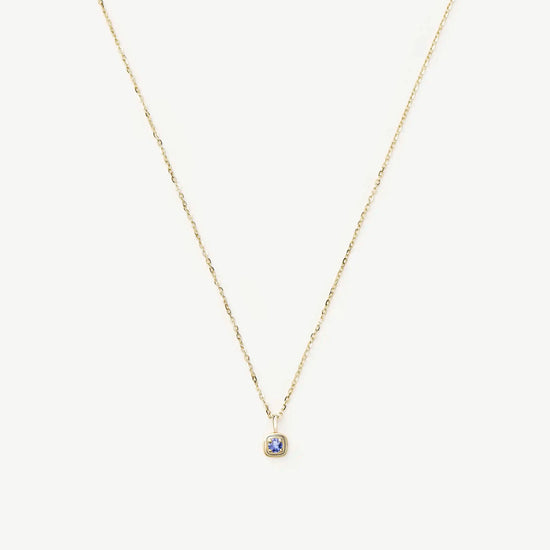 Fine December Birthstone Pendant Necklace | 14k Solid Gold/Tanzanite Necklace Missoma 