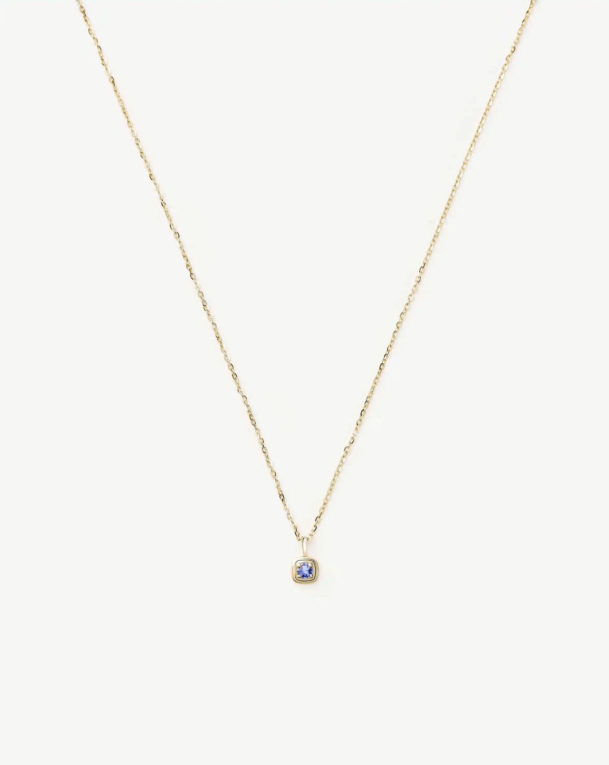 Fine December Birthstone Pendant Necklace | 14k Solid Gold/Tanzanite Necklace Missoma 