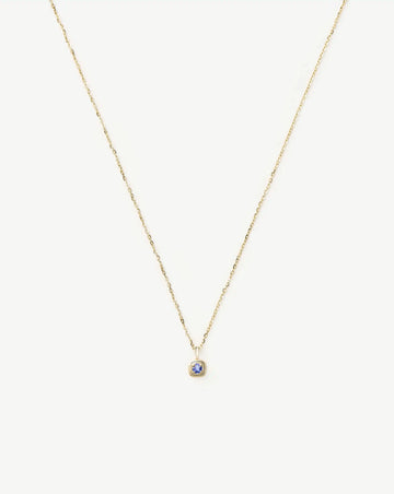 Fine December Birthstone Pendant Necklace | 14k Solid Gold/Tanzanite Necklace Missoma 