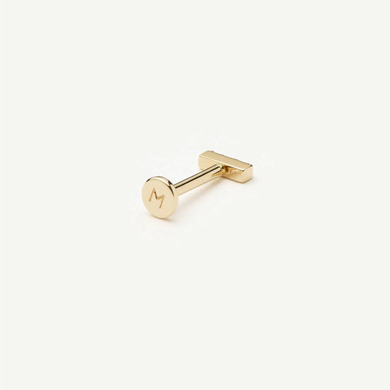Fine Diamond Bar Flat Back Stud Earring | 14k Yellow Gold/Diamond Earrings Missoma 