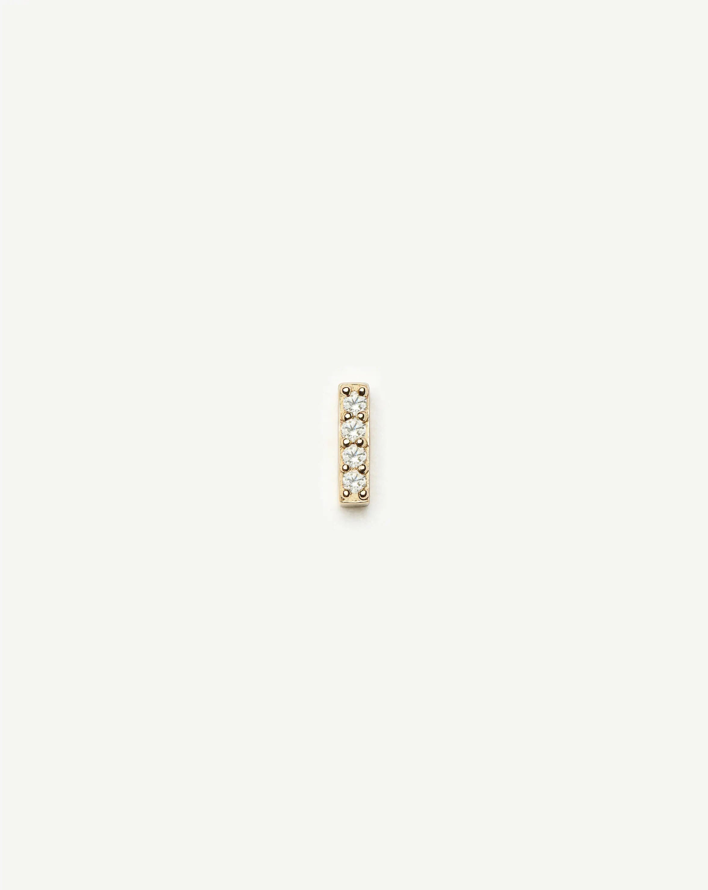 Fine Diamond Bar Flat Back Stud Earring | 14k Yellow Gold/Diamond Earrings Missoma 