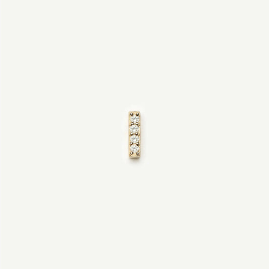 Fine Diamond Bar Flat Back Stud Earring | 14k Yellow Gold/Diamond Earrings Missoma 