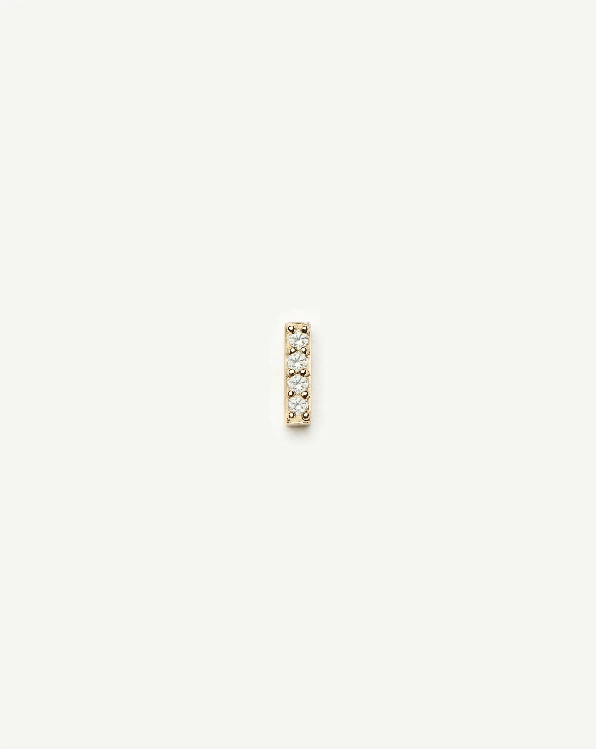 Fine Diamond Bar Flat Back Stud Earring | 14k Yellow Gold/Diamond Earrings Missoma 
