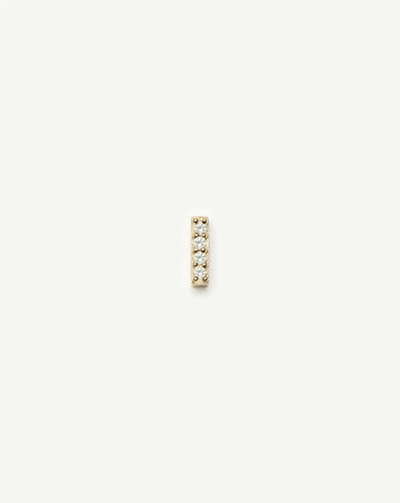 Fine Diamond Bar Flat Back Stud Earring | 14k Yellow Gold/Diamond Earrings Missoma 
