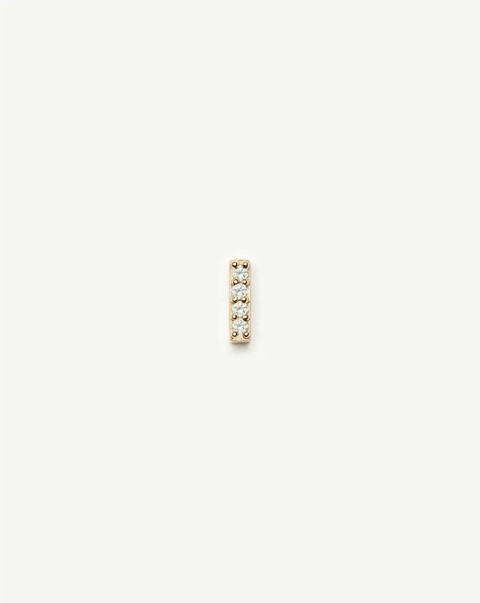 Fine Diamond Bar Flat Back Stud Earring | 14k Yellow Gold/Diamond Earrings Missoma 