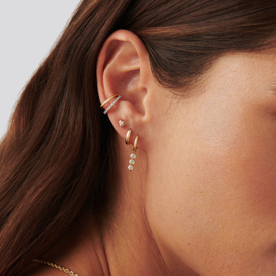 Fine Diamond Charm Hoop Earrings Earrings Missoma 