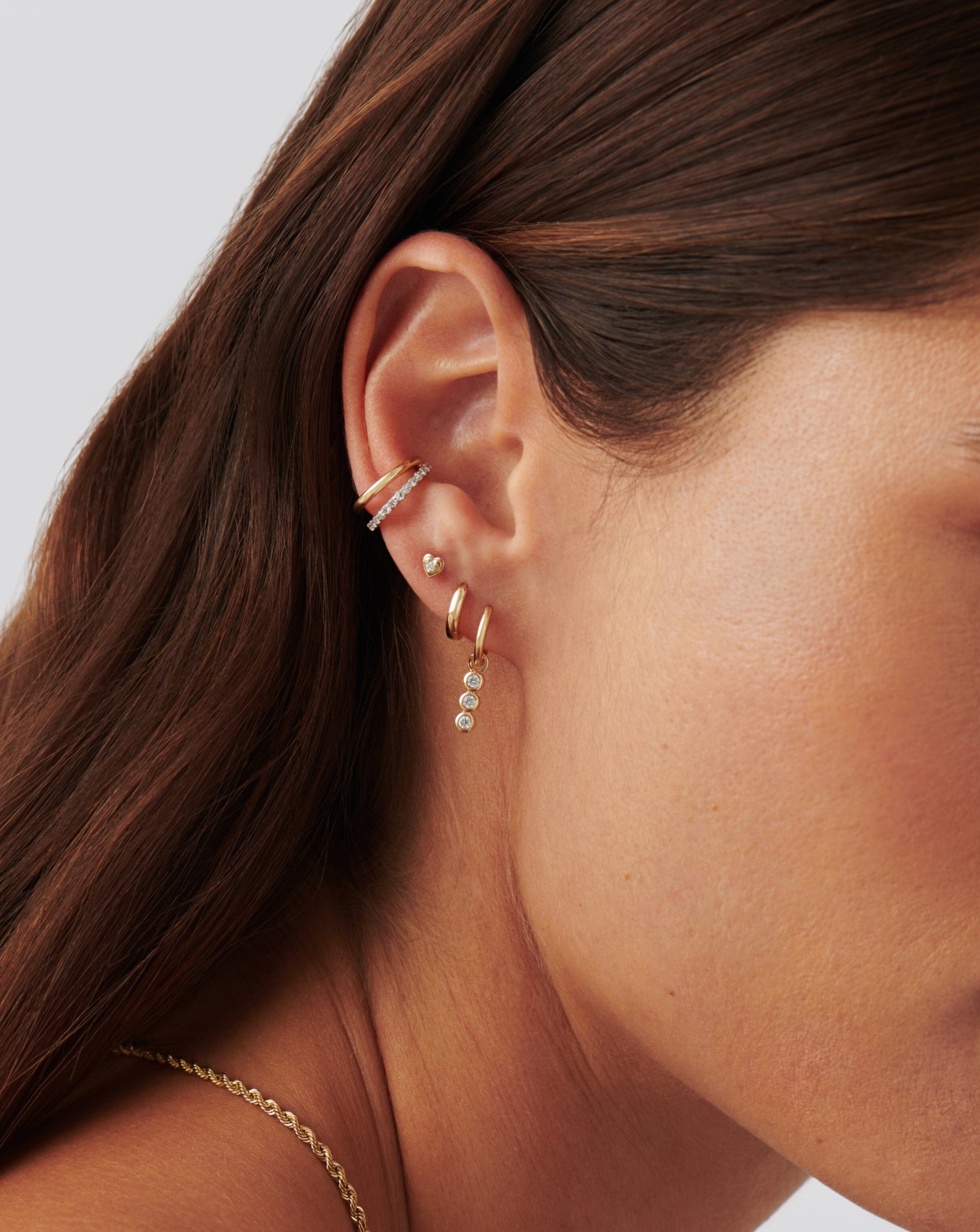 Fine Diamond Charm Hoop Earrings Earrings Missoma 