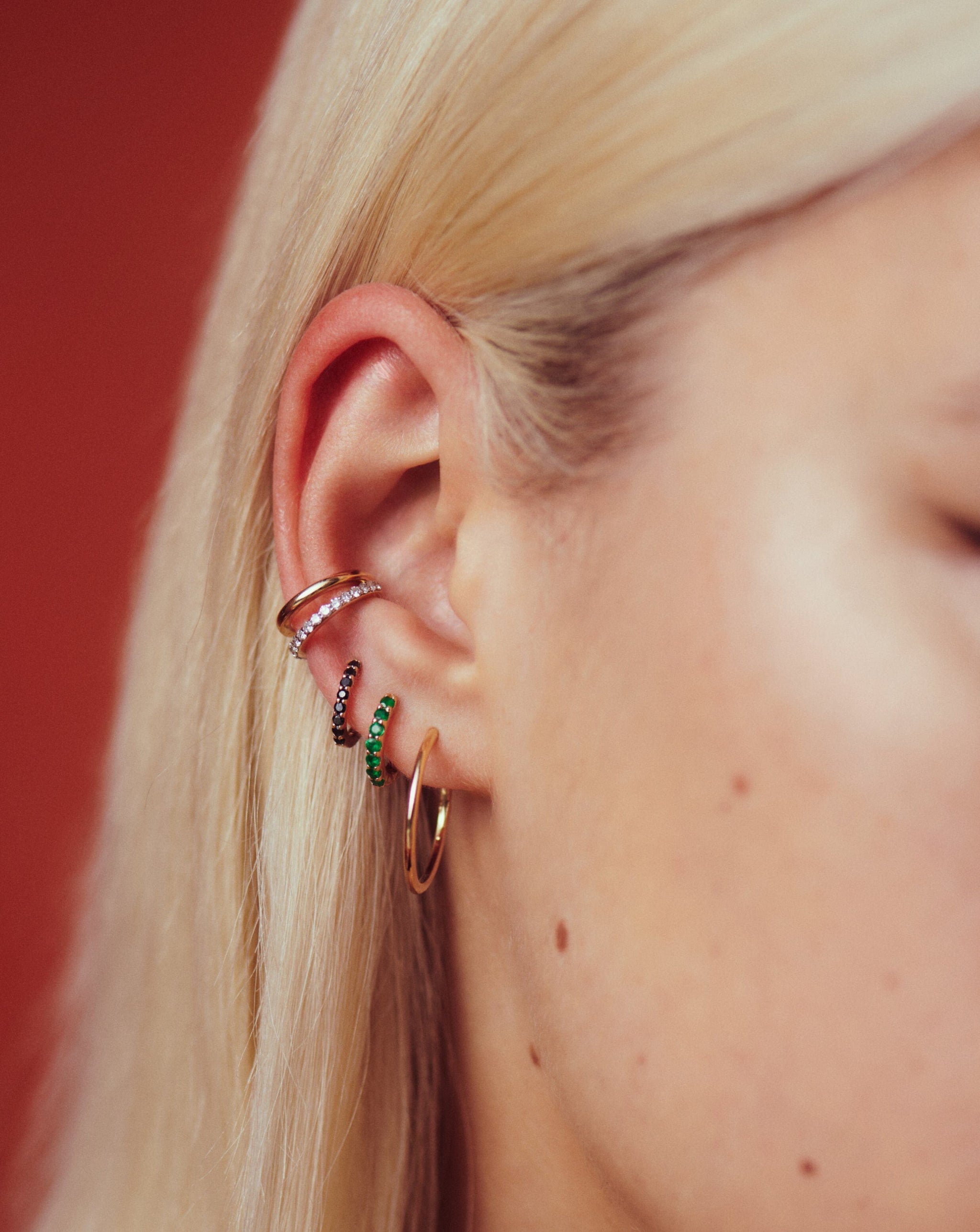 Fine Diamond Double Ear Cuff Earrings Missoma 