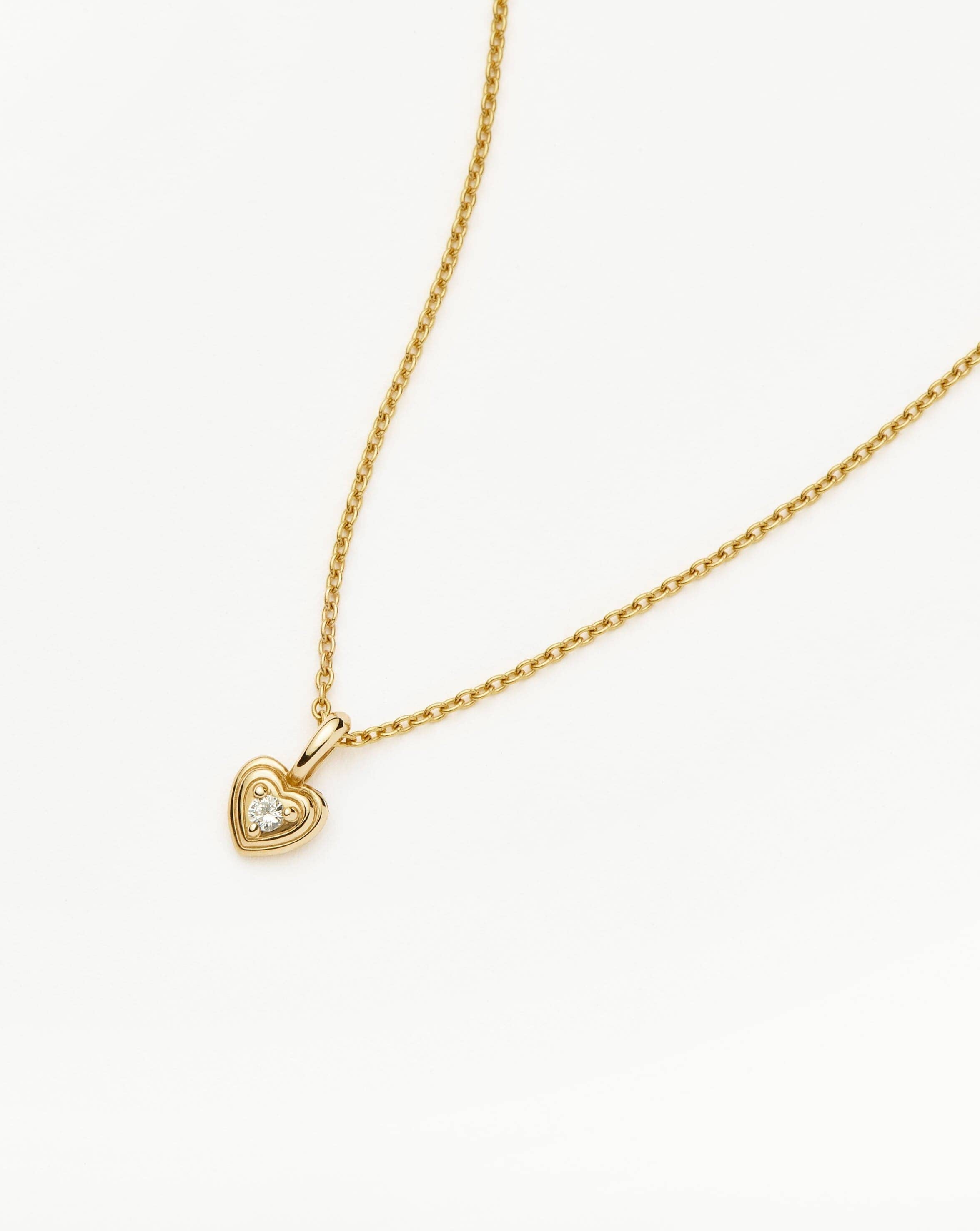 Fine Diamond Heart Mini Pendant Necklace | 14k solid Gold/Diamond Necklaces Missoma 