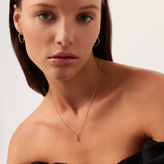 Fine Diamond Initial Mini Pendant Necklace - C | 14k Solid Yellow Gold Plated/Diamond Necklaces Missoma 
