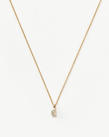 Fine Diamond Initial Mini Pendant Necklace - C | 14k Solid Yellow Gold Plated/Diamond Necklaces Missoma 