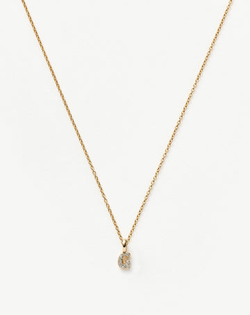 Fine Diamond Initial Mini Pendant Necklace - G | 14k Solid Yellow Gold Plated/Diamond Necklaces Missoma 
