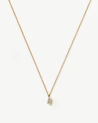 Fine Diamond Initial Mini Pendant Necklace - H | 14k Solid Yellow Gold Plated/Diamond Necklaces Missoma 
