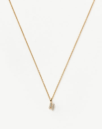 Fine Diamond Initial Mini Pendant Necklace - H | 14k Solid Yellow Gold Plated/Diamond Necklaces Missoma 