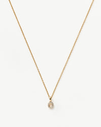 Fine Diamond Initial Mini Pendant Necklace - O | 14k Solid Yellow Gold Plated/Diamond Necklaces Missoma 
